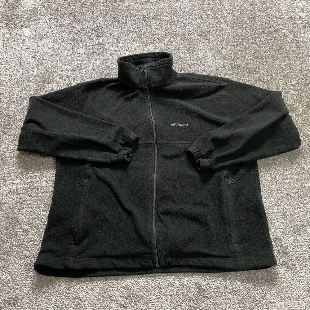 Columbia Jacket Adult XL Dark Gray Full Zip Pockets Fleece Pocket Outdoor Unisex